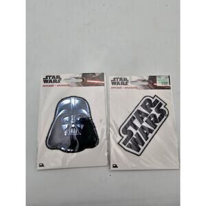 Star Wars DARTH VADER Movie Logo White on Black Embroidered Iron On Patch